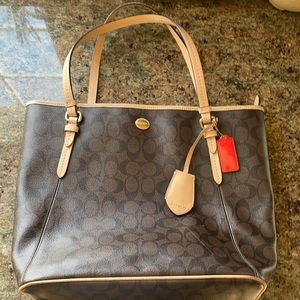 COACH Brown Logo Shoulder Bag